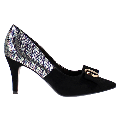 Sorento Dressy Heeled Pumps - Four Seasons - Black/Silver