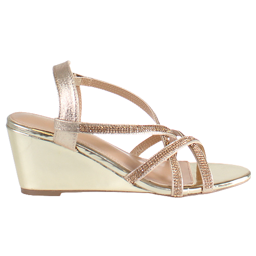 Sorento Dressy Wedge Sandals - Oranmore - Gold