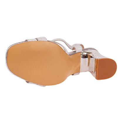 Sorento  Sling Back Heels - Annaghmore - Silver