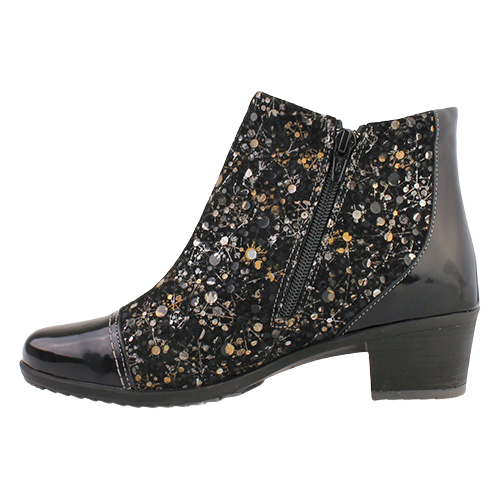 Suave Block Heeled Ankle Boots - Pamela - Black