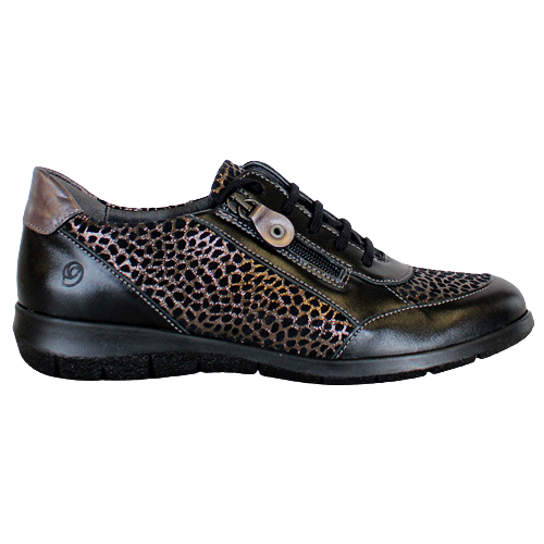 Suave Ladies Lace Up Shoes - June -Black Multi