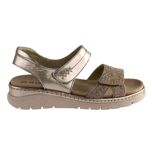 Suave Ladies Low Wedge Sandals - Manila - Gold