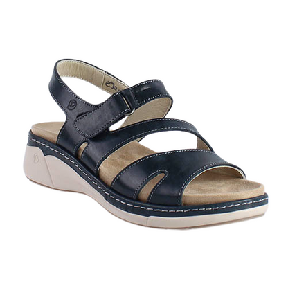 Suave Low Wedge Sandals - Malaga - Navy