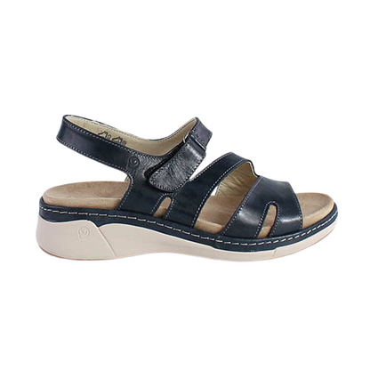 Suave Low Wedge Sandals - Malaga - Navy