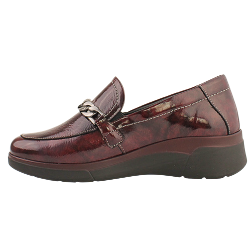 Suave Wedge Loafers - Martha - Burgundy Patent