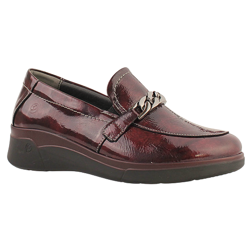 Suave Wedge Loafers - Martha - Burgundy Patent