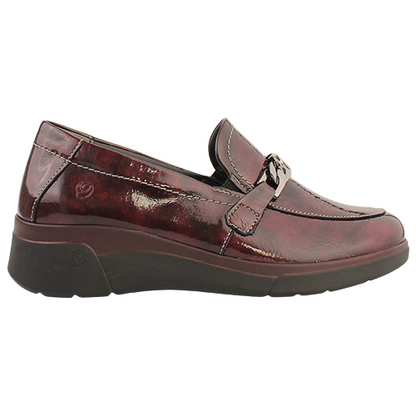 Suave Wedge Loafers - Martha - Burgundy Patent