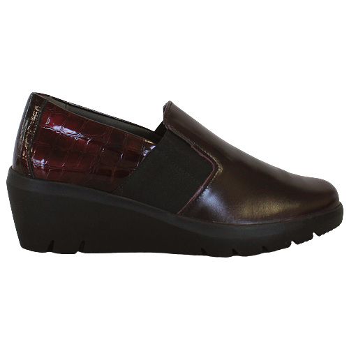 Suave Ladies Wedge Slip On Shoes - Joco - Red