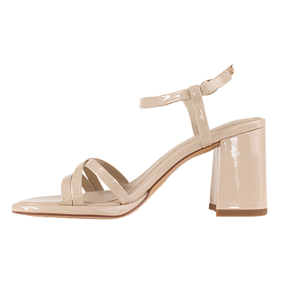 Tamaris Block Heeled Sandals - 28328 - Beige Patent