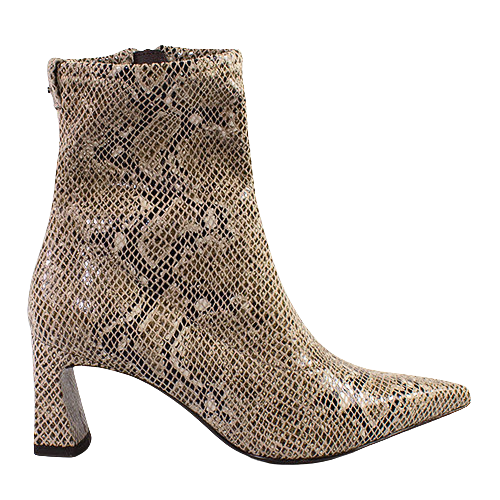 Tamaris Block Heeled Ankle Boots - 25315-45 - Beige Snake