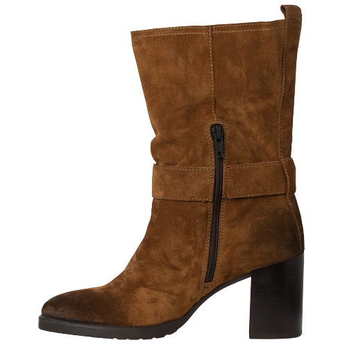 Cognac block hot sale heel booties