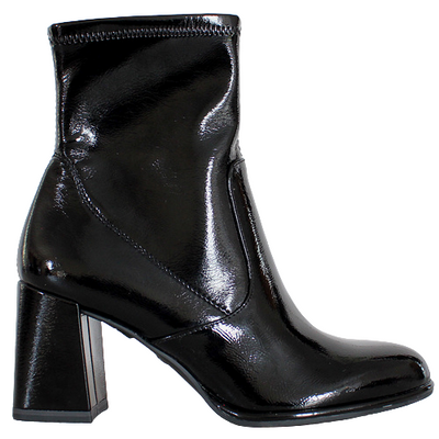 Tamaris   Block Heeled Ankle Boots - 25357-41 - Black Patent