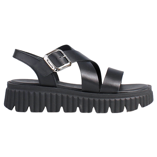 Tamaris Ladies Low Wedge Sandals - 28705-44 - Black