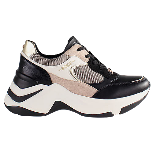 Tommy Bowe Ladies Chunky Trainers - Mathe -Black/Beige