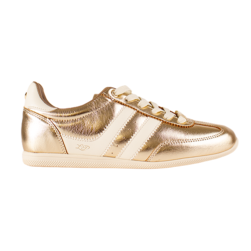 Tommy Bowe Ladies  Low Profile Trainer - Tangan - Gold