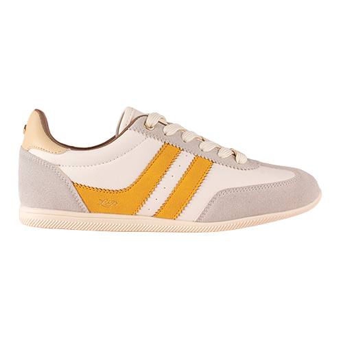 Tommy Bowe Ladies Low Profile Trainer - Tangan - White/Yellow