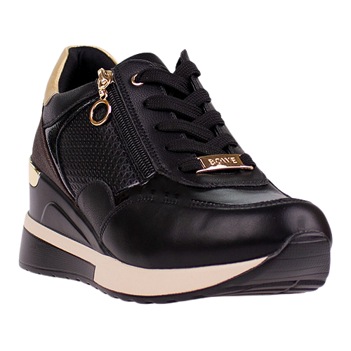 Tommy Bowe Ladies Wedge Trainers - Koetsier - Black