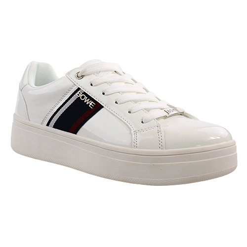 Tommy Bowe Ladies Trainers - Rosser  - White Patent