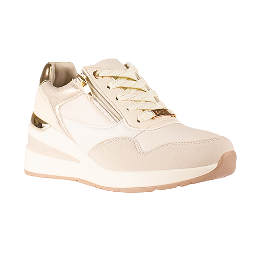 Tommy Bowe Ladies Wedge Trainer - Finn - Cream