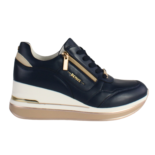 Tommy Bowe Wedge Trainers - Stefan -Navy