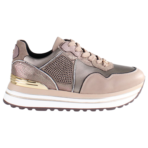 Tommy Bowe Ladies Platform Trainers - Emba - Taupe