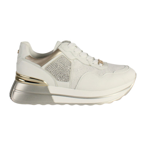 Tommy Bowe Ladies Wedge Trainers-Mcallister-White