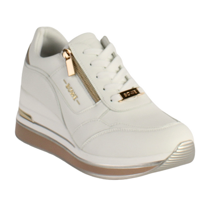 Tommy Bowe Wedge Trainers - Stefan - White