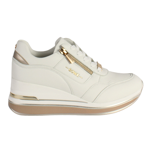 Tommy Bowe Ladies Wedge Trainers - Stefan - White