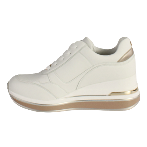Tommy Bowe Ladies Wedge Trainers - Stefan - White