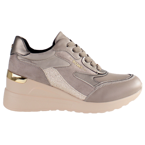 Tommy Bowe Ladies Wedge Trainers - Teneti - Taupe