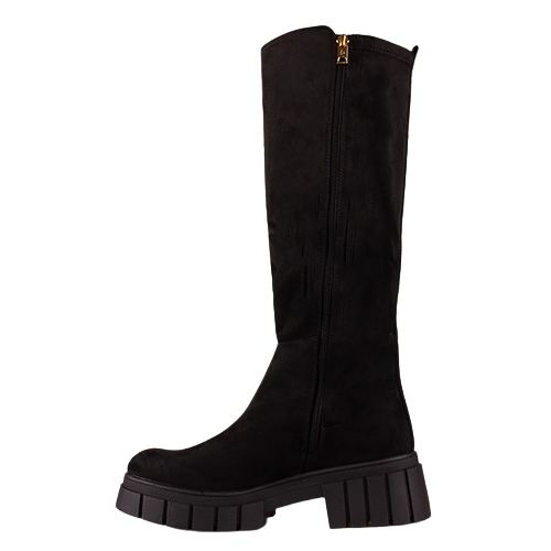 Una Healy Chunky Knee Boot - Shakin - Black Suede