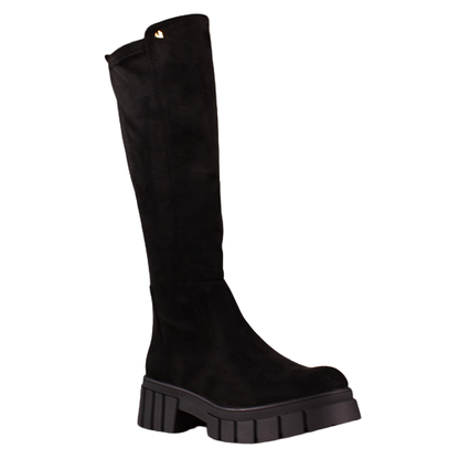 Una Healy Chunky Knee Boot - Shakin - Black Suede