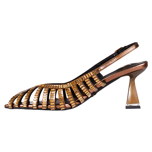 Una Healy Dressy Heeled Slingbacks - Cold Heart - Bronze