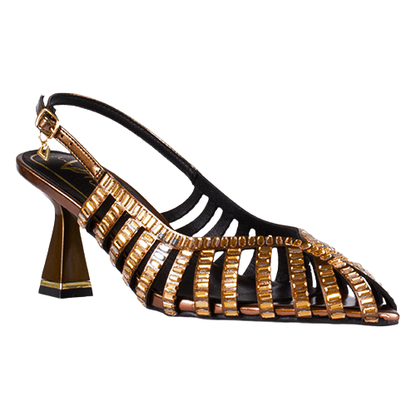 Una Healy Dressy Heeled Slingbacks - Cold Heart - Bronze
