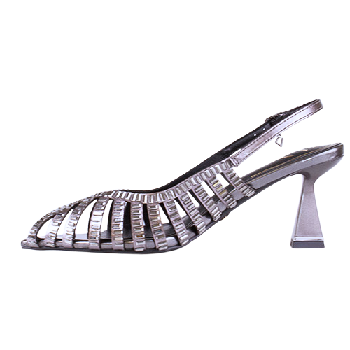 Una Healy Dressy Heeled Slingbacks - Cold Heart - Pewter