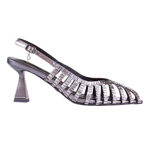 Una Healy Dressy Heeled Slingbacks - Cold Heart - Pewter