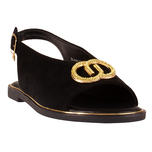Una Healy Ladies Flat Sandals - Blank Space - Black