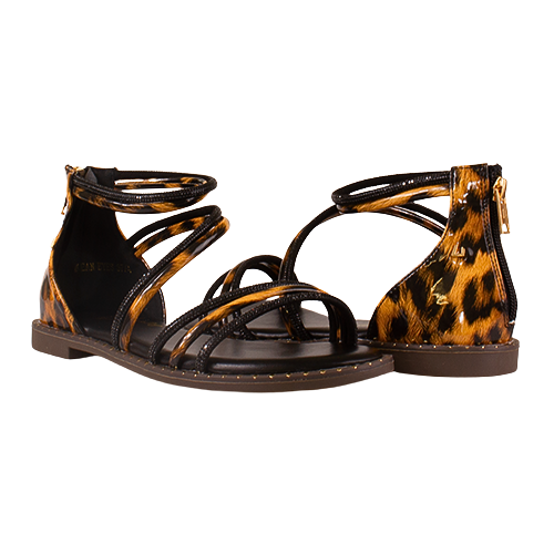 Una Healy Flat Sandals - Ocean Eyes - Black Leopard