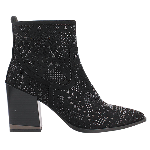 Una Healy Block Heeled Ankle Boots - Flightless - Black