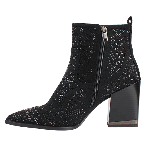 Una Healy Block Heeled Ankle Boots - Flightless - Black