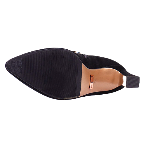 Una Healy Ladies Block Heeled Ankle Boots - Elle - Black Suede