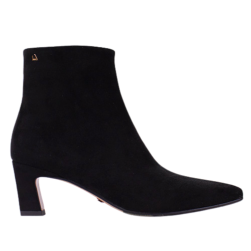 Una Healy Ladies Block Heeled Ankle Boots - Elle - Black Suede