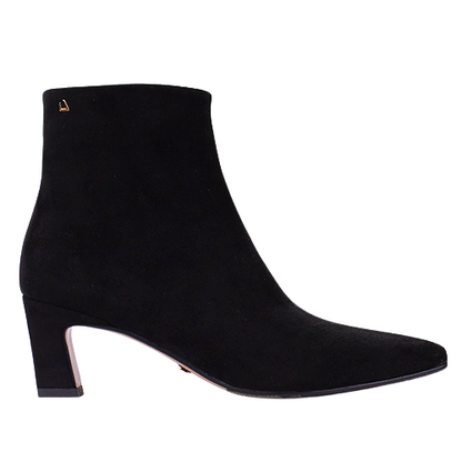 Una Healy Ladies Block Heeled Ankle Boots - Elle - Black Suede