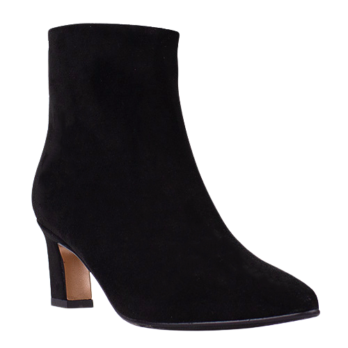 Una Healy Ladies Block Heeled Ankle Boots - Elle - Black Suede