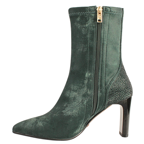 Una Healy Dressy Heeled Ankle Boots - Fall To Pieces - Green