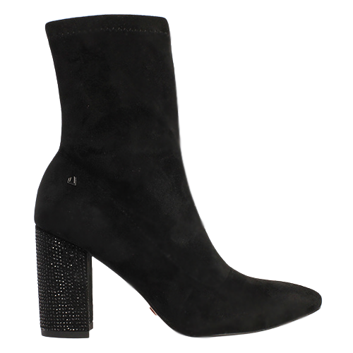 Una Healy Block Heeled Ankle Boots - Time of My Life - Black Suede