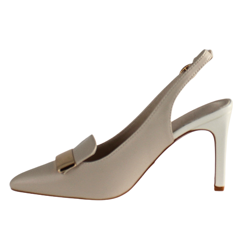 Una Healy Ladies Block Heeled Shoes - Skylark - Nude