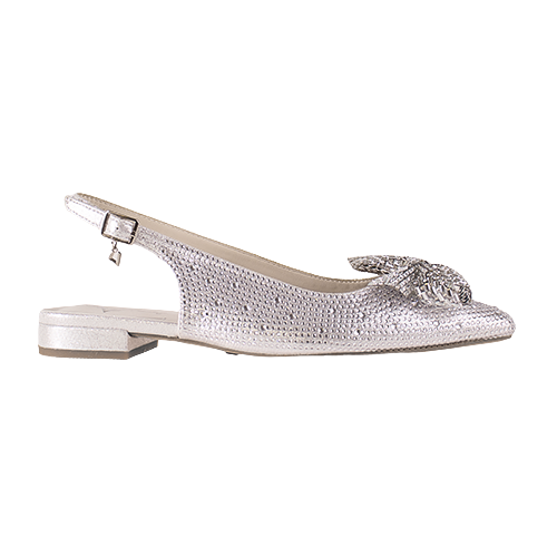 Una Healy Ladies  Ballerina Sling Backs - Foolish - Silver