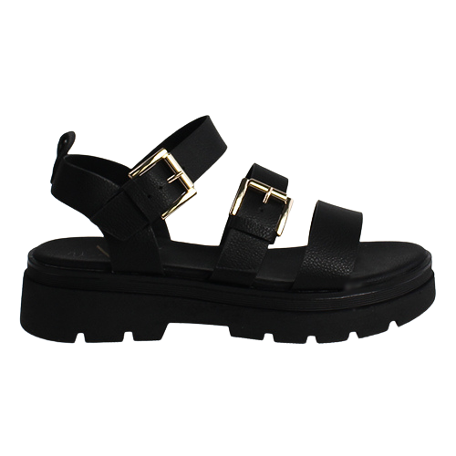 Una Healy Ladies Flat Sandals - Something - Black