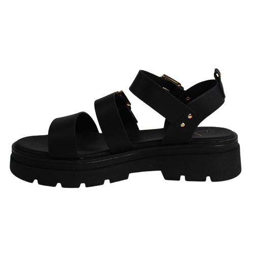 Una Healy Ladies Flat Sandals - Something - Black